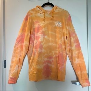 Kappa Tie-Dye Unisex Hoodie Multicolored (Orange Pink White)
